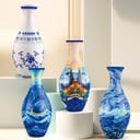 3D Linear Vintage Chrysanthemum Puzzle Vase