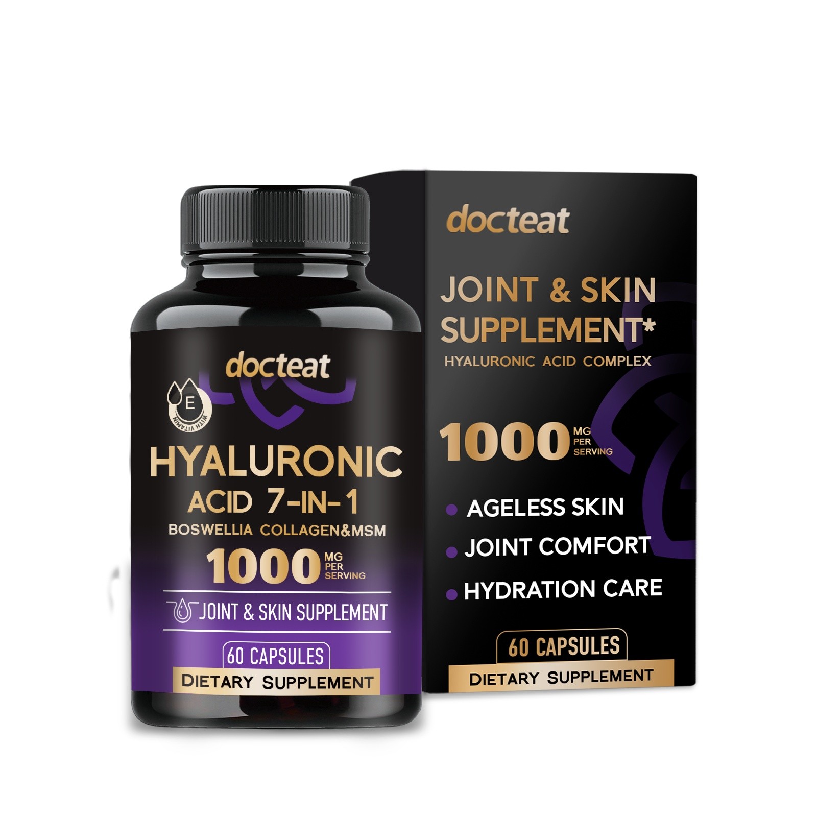 Docteat Hyaluronic Acid 7-in-1  Joint & Skin Supplement