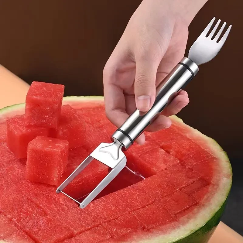 2-in-1 Stainless Steel Watermelon Fork Slicer