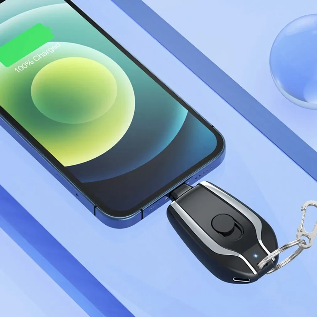 1500mAh USB-C/Type-C Keychain Portable Charger