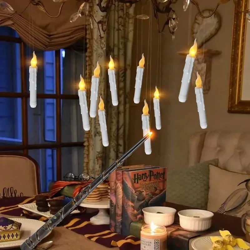 Halloween Floating LED Candles with Magic Wand Remote Control