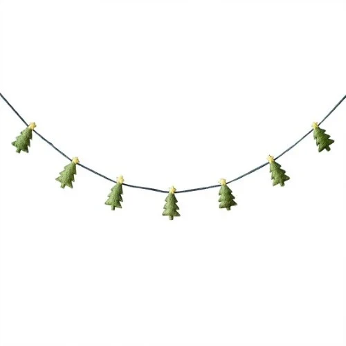 Merry & Bright Felt Tree Bunting - Pack of 75