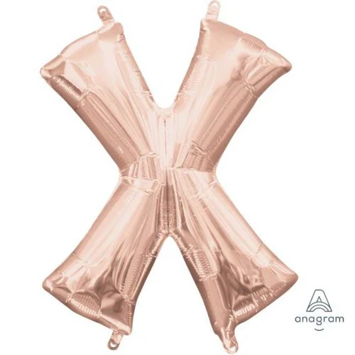 Foil Balloon - Letter X Rose Gold - 40cm