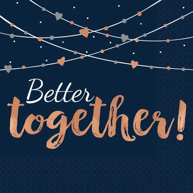 Navy Bride Lunch Napkins Better together Hot Stamped - (Pack of 16)