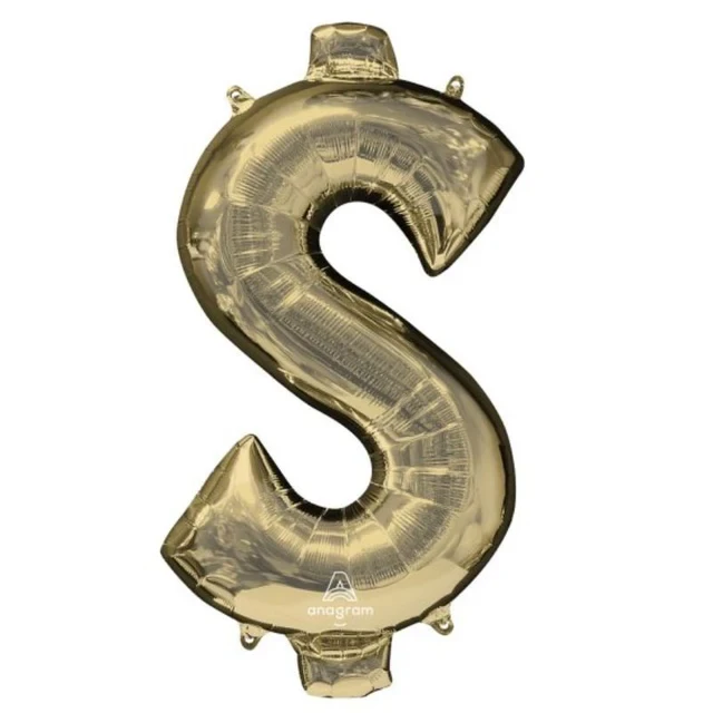 Balloon - SuperShape Symbol Dollar White Gold