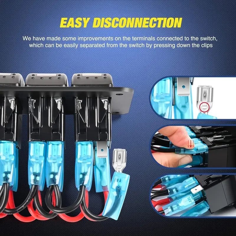 DAIERTEK 2-Gang Marine Switch Panel with Dual USB Charger