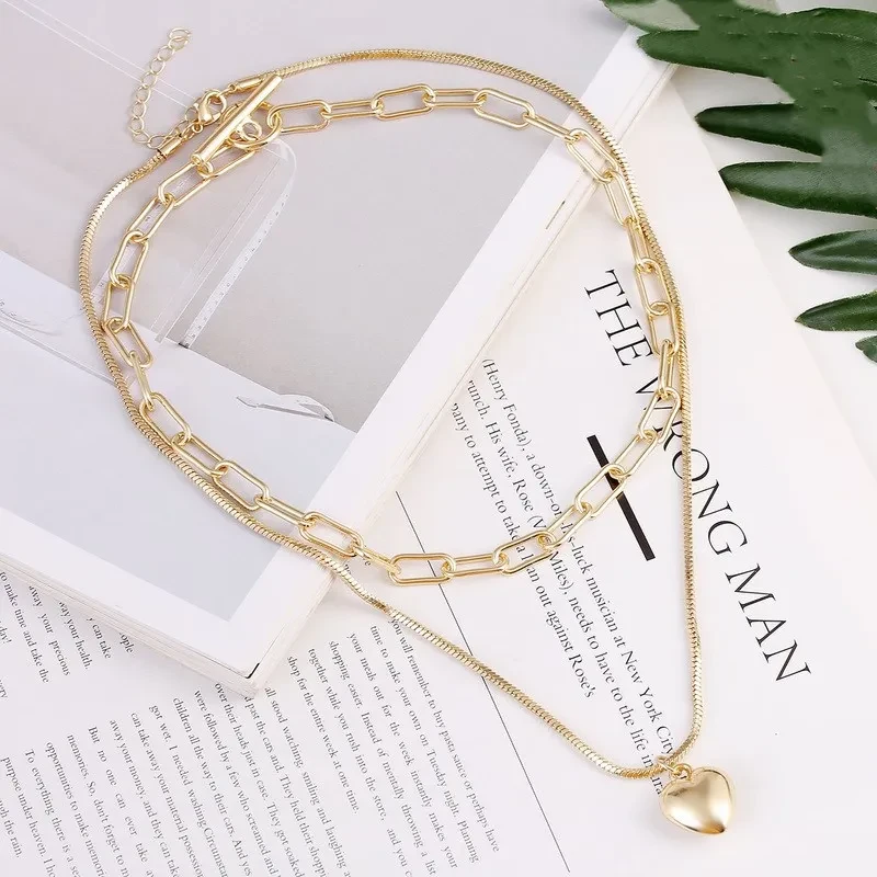 Metal Double Pendant Exaggerated Personality Model