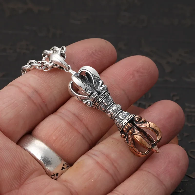 Vintage Six Word Mantra Vajra Pendant