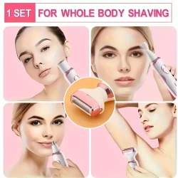 4-in-1 Precision Womens Electric Shaver Kit - Bikini, Underarm, Leg & Facial Hair Trimmer - Smooth Grooming for eyebrows & Nasal Hair - Ideal Gift for Her, Mothers Day Celebration