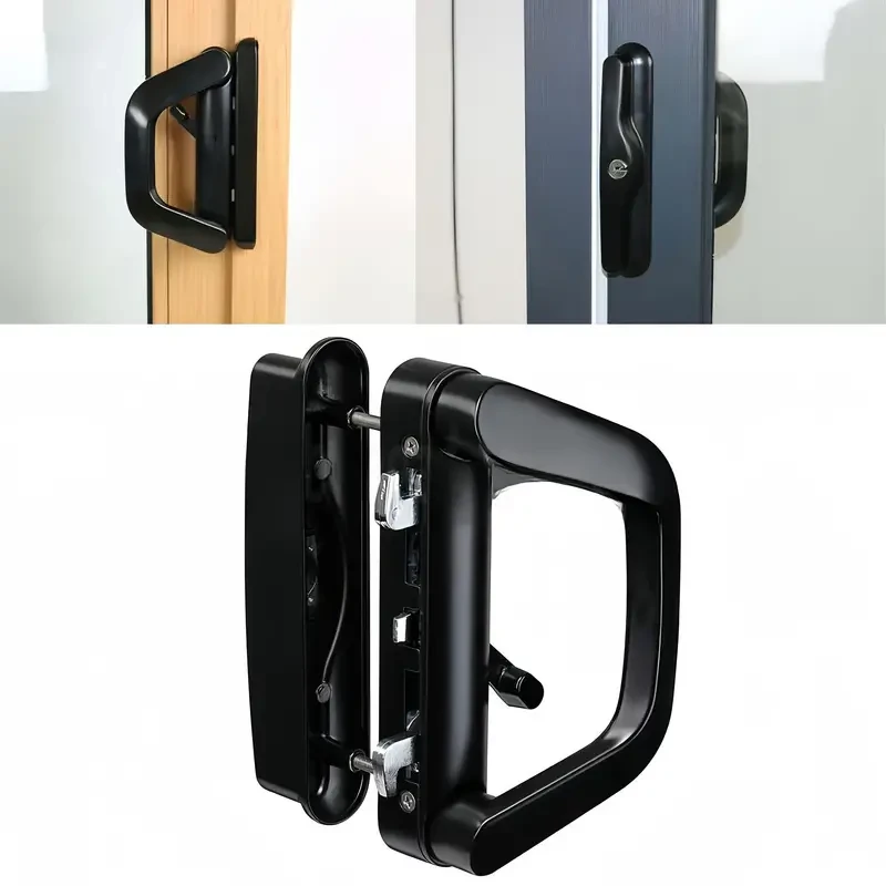 Glass Patio Sliding Door Lock Handle Set - Security Hardware with Key