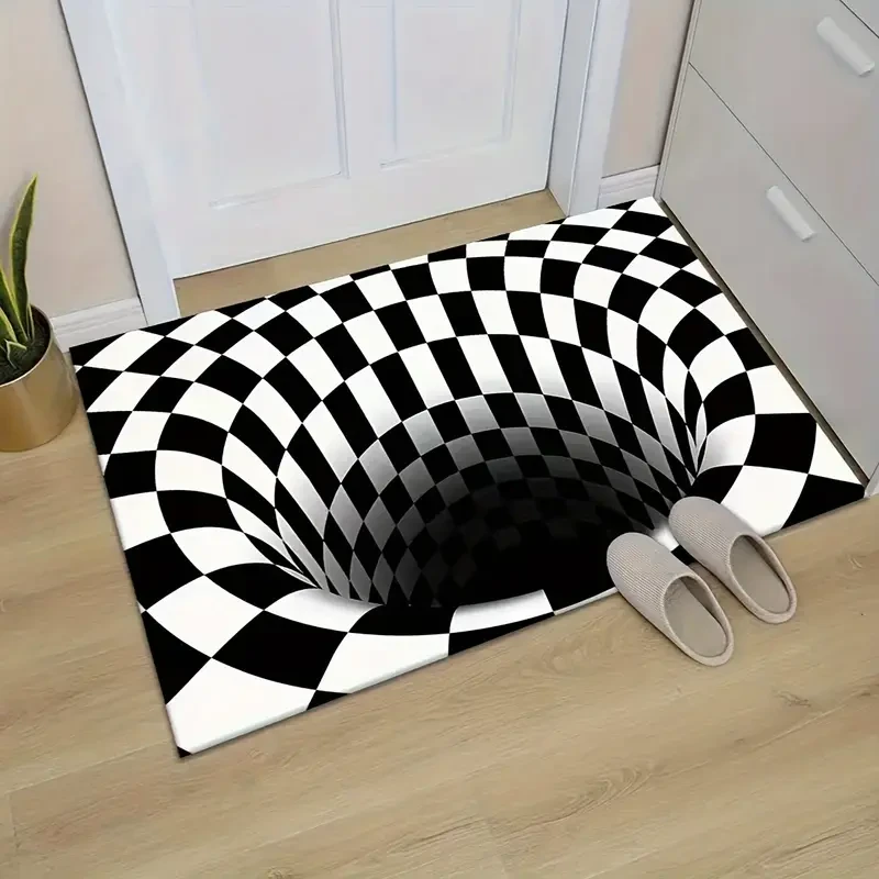 Vibrant 3D Optical Illusion Carpet Colorful Fall Design Floor Mat