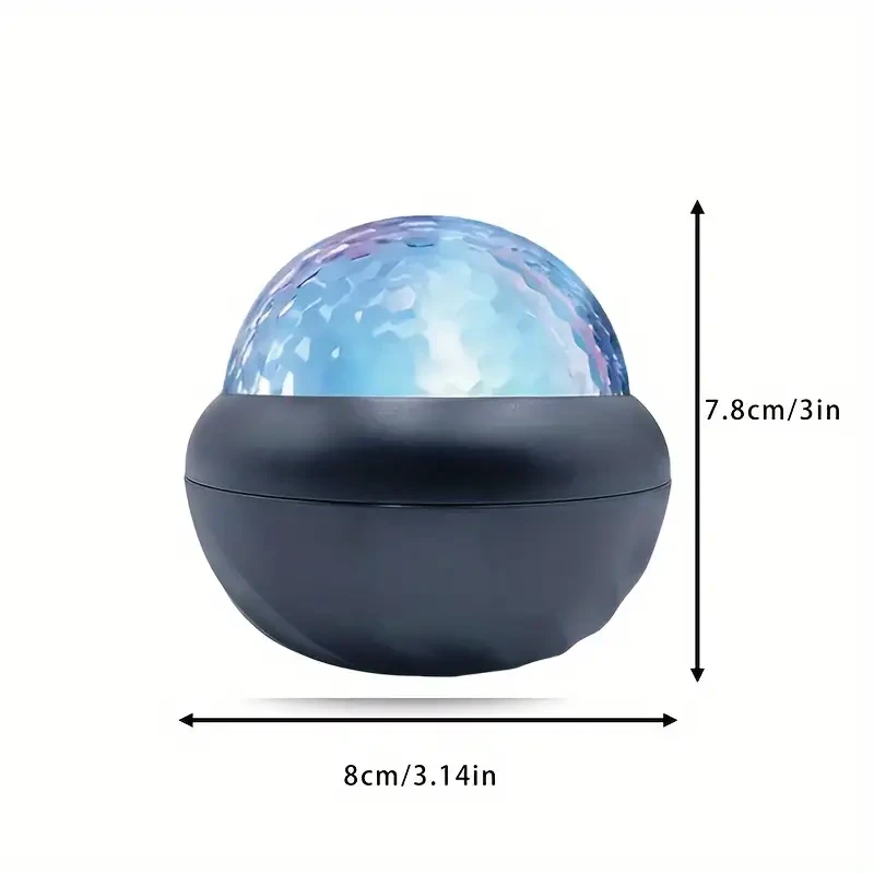 Black LED Water Ripple Projector Multi-Color USB Crystal Ball Night Light