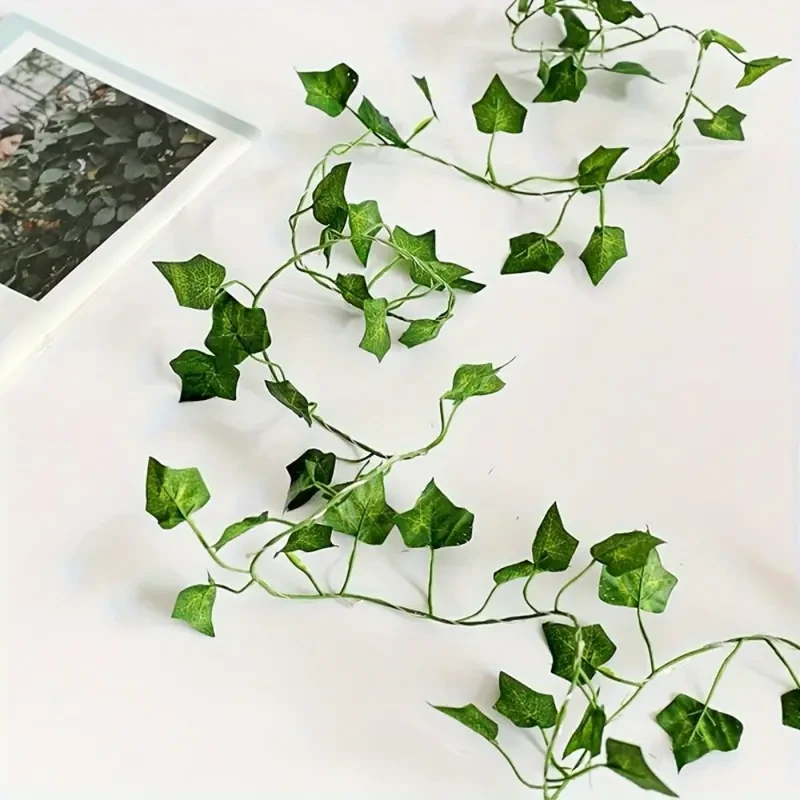 5.0m Artificial Ivy Leaf Plants with LED String Lights Green Vine Garland