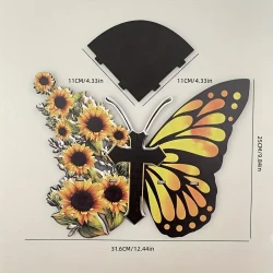Whimsical Sunflower Butterfly Wall Corner Rack  Spacious Storage Shelf for Home & Party Decor