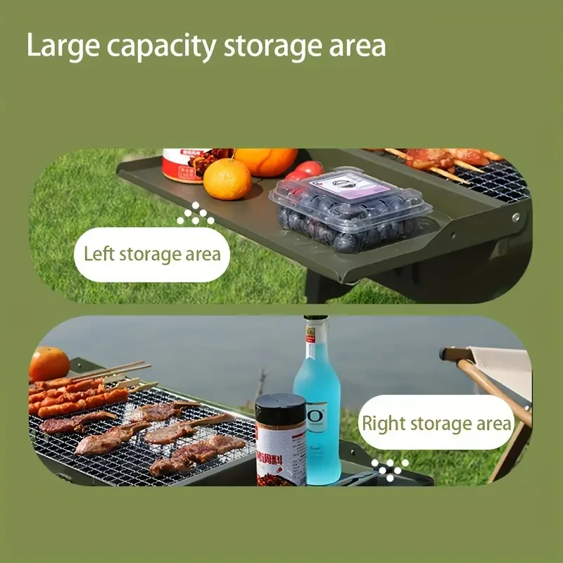 Large Foldable Charcoal BBQ Grill Portable Outdoor Barbecue Box