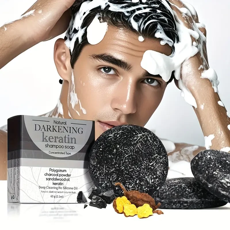 60g Darkening Shampoo Soap Bar Enriched with Polygonum & Charcoal