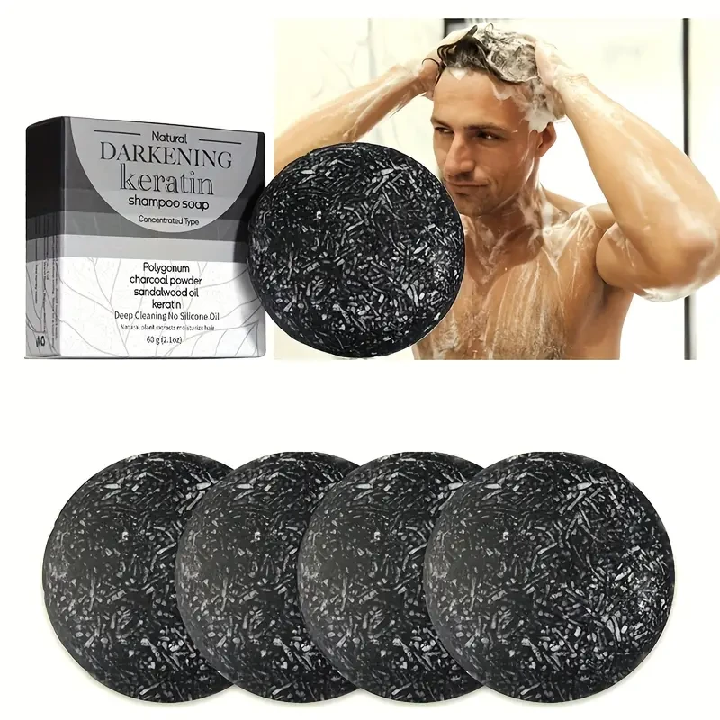 60g Darkening Shampoo Soap Bar Enriched with Polygonum & Charcoal