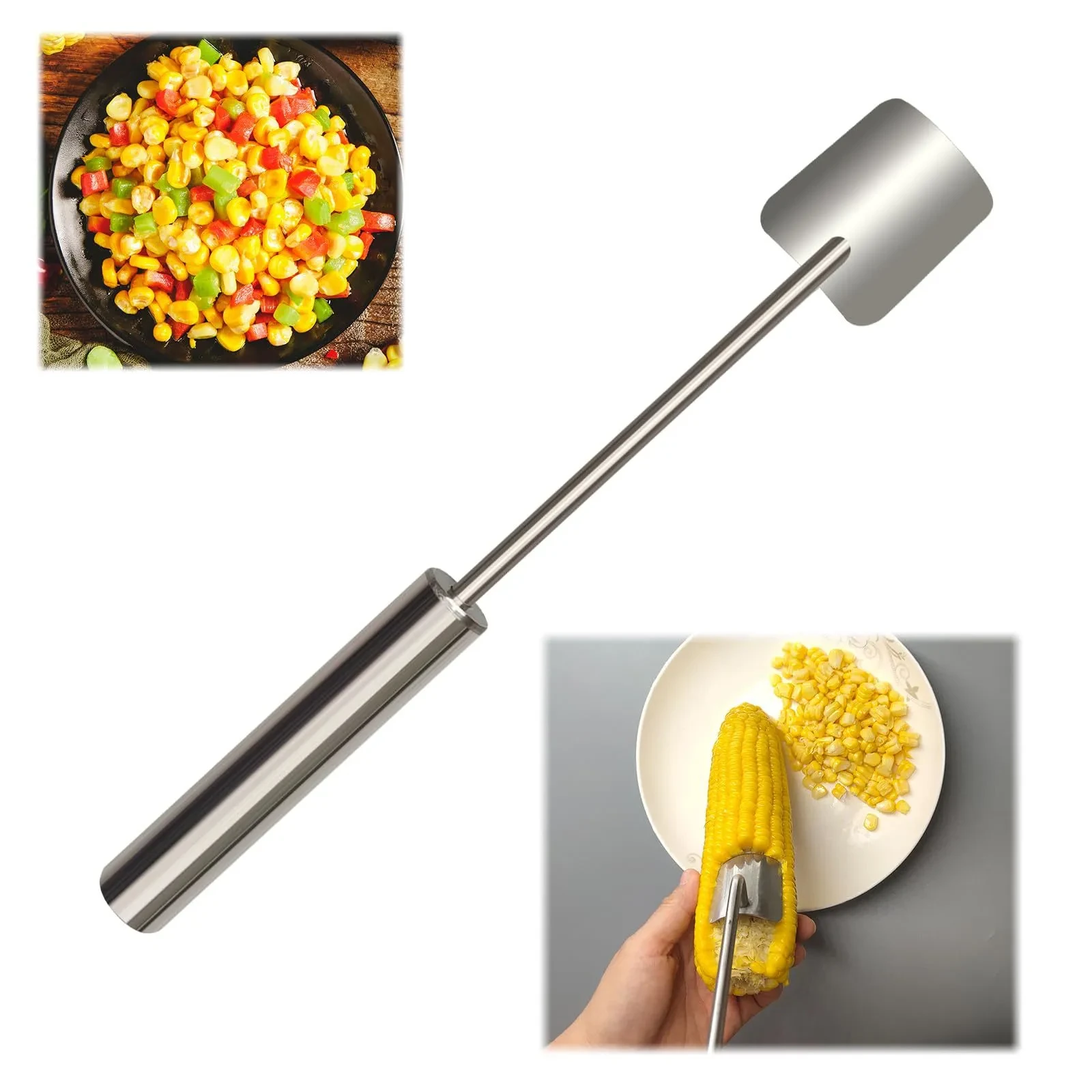 Stainless Steel Serrated Corn Peeler – Efficient Corn Shaver, Thresher & Multi-Functional Kitchen Gadget