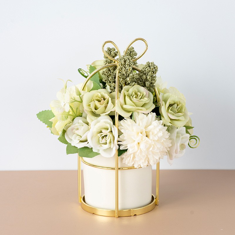 Artificial Flower in Pot Small Fresh, Simulation Fake Flowers Living Room Decoration Ornaments