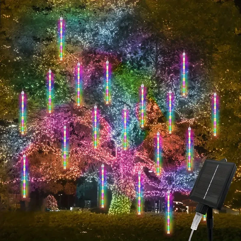 8 Strands 192 LED Solar Shooting Star Lights Waterproof & Festive