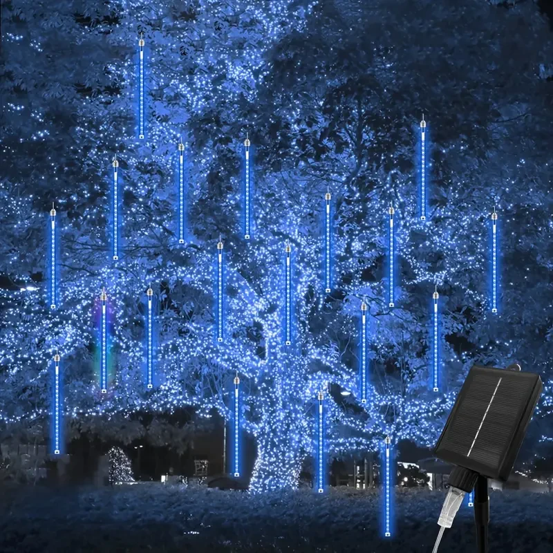8 Strands 192 LED Solar Shooting Star Lights Waterproof & Festive