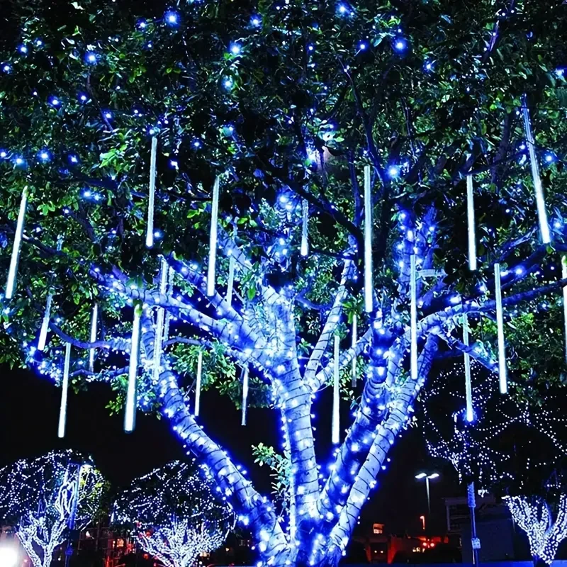8 Strands 192 LED Solar Shooting Star Lights Waterproof & Festive