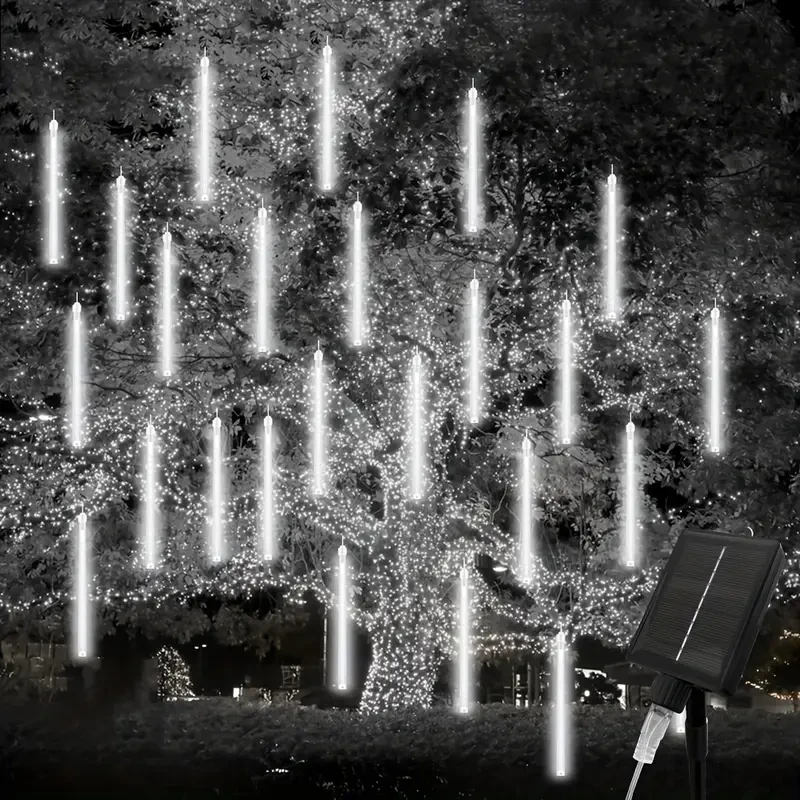 8 Strands 192 LED Solar Shooting Star Lights Waterproof & Festive