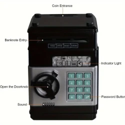 Electronic Coin Saving Bank  Cash & Electronic Banking Features