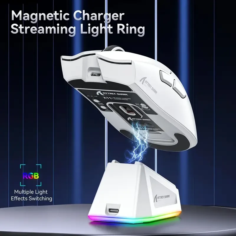 Wireless Gaming Mouse with Magnetic Charging Dock