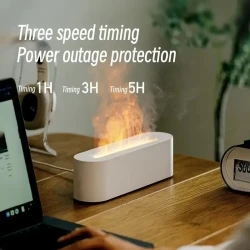Set, Simulated Flame Humidifier With Colorful Atmosphere Light, 150ml Tank Capacity, USB Powered, 3D Fire Effect Humidifier