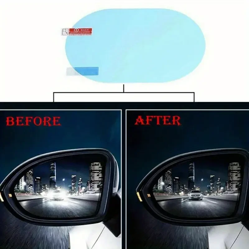 2-Pack Car Mirror Rainproof Protective Film - Anti-Fog Clear View Side Mirror Sticker for Safe Driving - Easy Installation, No Electricity or Batteries Needed - Perfect for Graduation Road Safety Prep