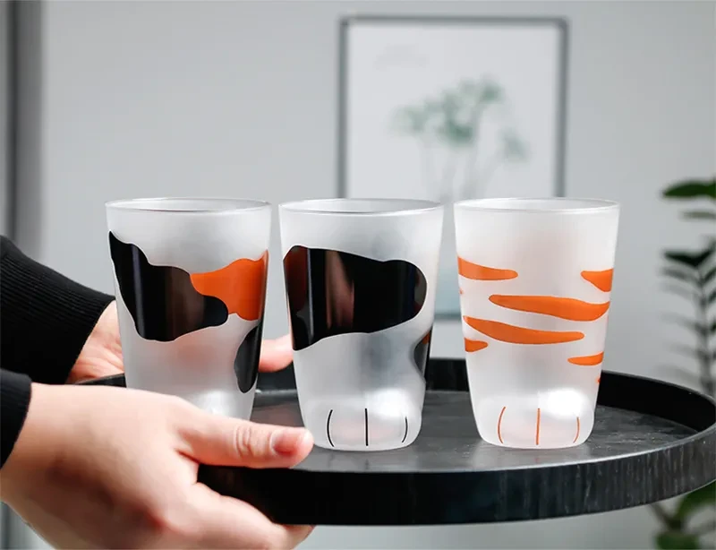 Creative Cute Cat Paws Glass Tiger Paws Mug Office Coffee Mug Tumbler Personality Breakfast Milk Porcelain Cup Gift