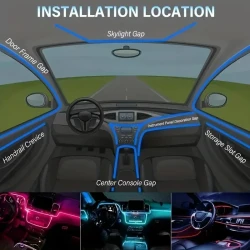 Car Interior LED Neon Strip  5M Flexible Ambient Light