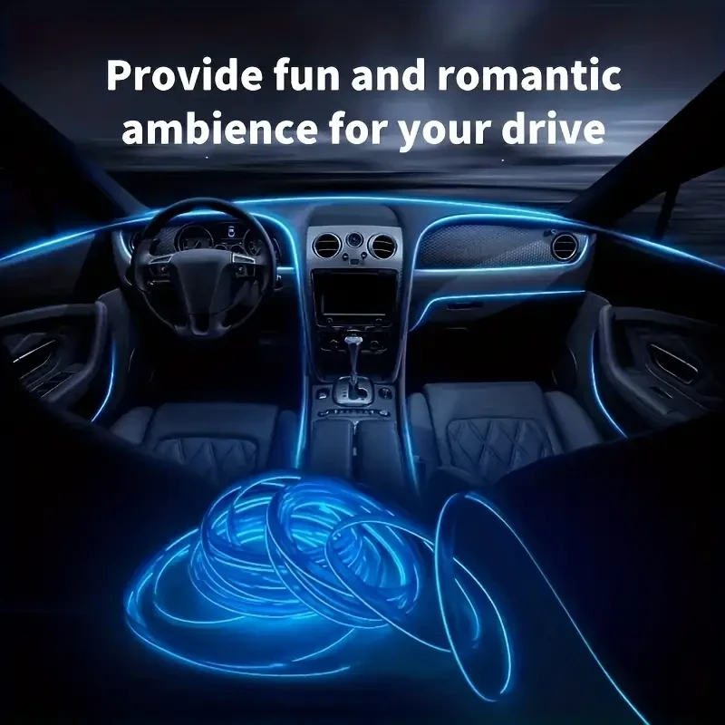Car Interior LED Neon Strip 5M Flexible Ambient Light