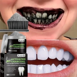 AIJIEYO Activated Charcoal Teeth Whitening Powder  Mint Flavor