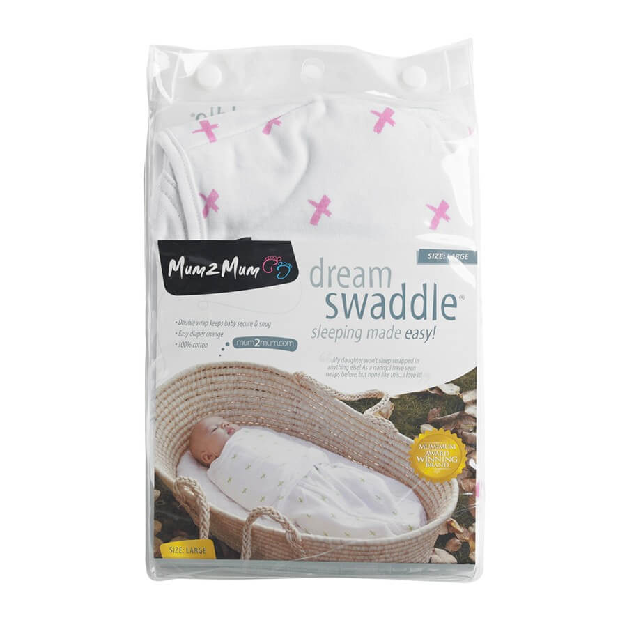 Dreamswaddle Baby Sleep Wrap | Pink Cross