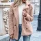 Womens Loose Lapel Fluffy Coat Button Jacket Cardigan for Winter