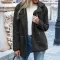 Womens Loose Lapel Fluffy Coat Button Jacket Cardigan for Winter