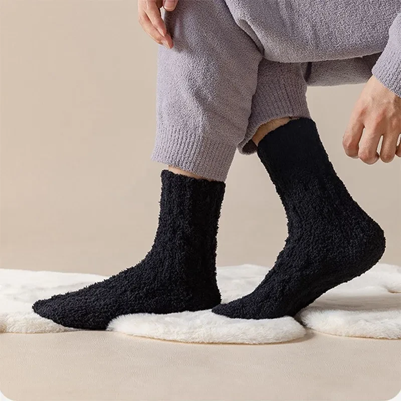 Winter Warm Fuzzy Coral Fleece Socks Thick Velvet Home Sleeping Floor Socks for Men & Women