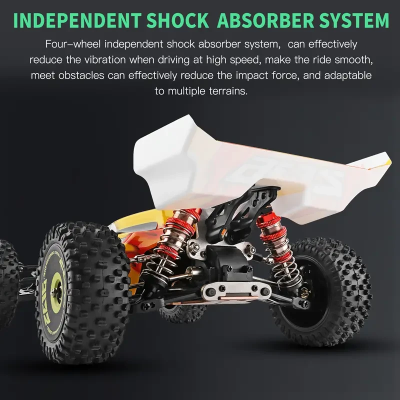 WLtoys XKS 144010 Remote Control Car - High-Speed 75km/h 1/14 2.4GHz Off-Road Racing Car 4WD RTR with Metal Chassis