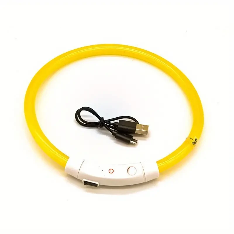 USB Rechargeable Glowing Collar - Adjustable and Bright for Maximum Nighttime Visibility