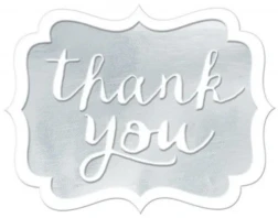 Thank You Stickers - White - Pack of 50