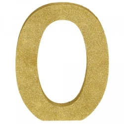 Letter O Gold Glittered Decoration Mdf
