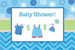 Postcard Invitations - Shower With Love Boy - Pack of 8