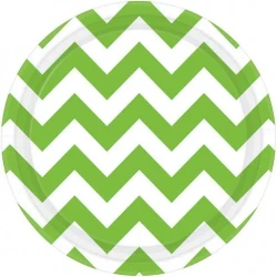 Chevron Round Plate - Kiwi - Pack of 8