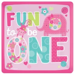 Square Plates - One Wild Girl (8 units) - Pack of 8