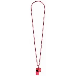 Whistle On Chain Necklace - Red