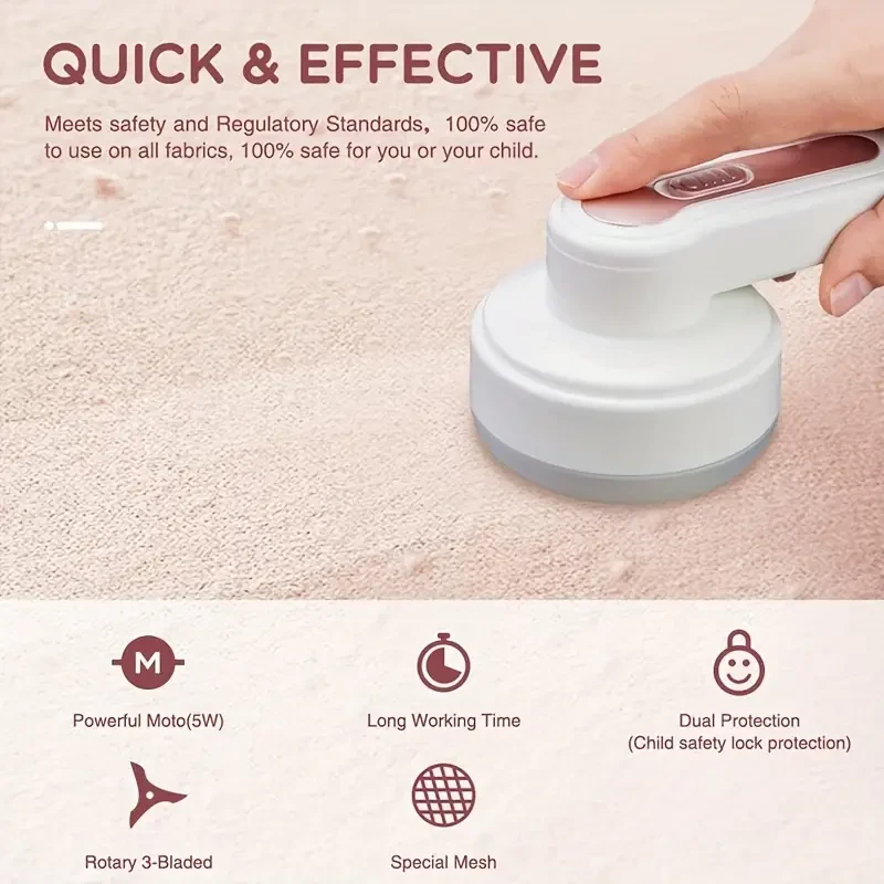 USB Rechargeable Electric Fabric Shaver Portable Lint Remover for Clothes & Sweaters