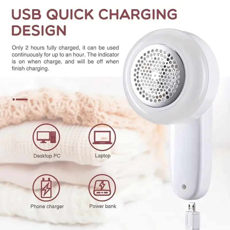 USB Rechargeable Electric Fabric Shaver Portable Lint Remover for Clothes & Sweaters