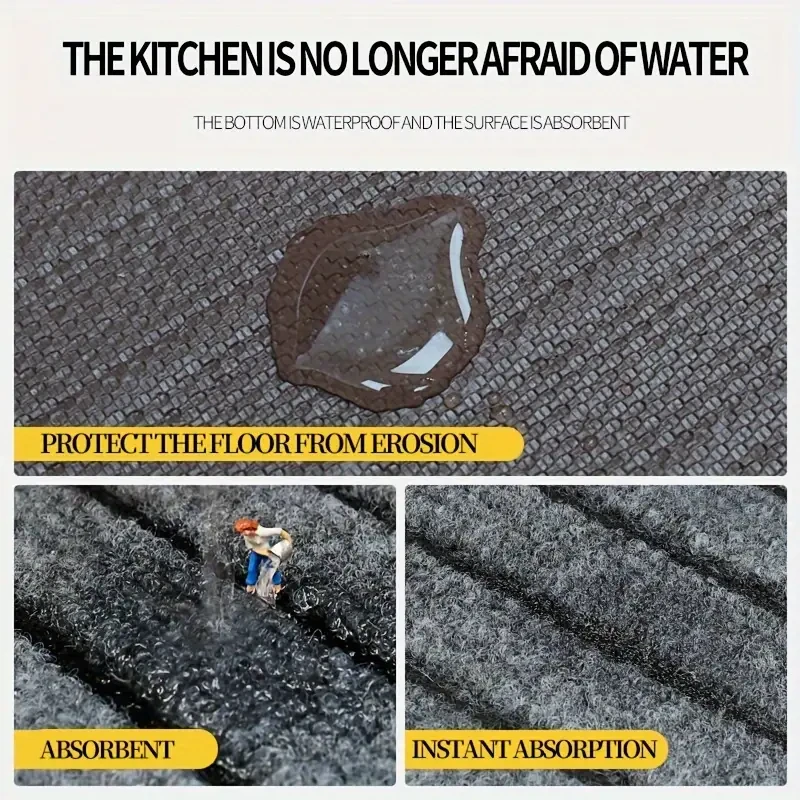 Non-slip Kitchen Rug Waterproof, Oil-Resistant & Easy-to-Maintain Floor Mat